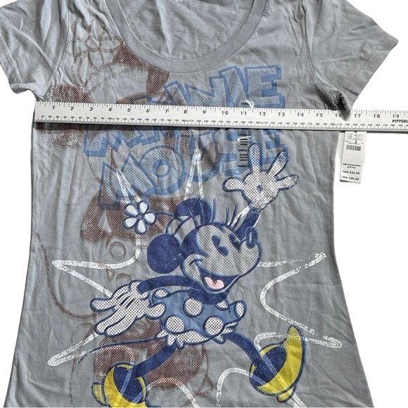 NWT Womens Small Shirt Disney Store Minnie Mouse grey t-shirt short sleeve Core‎ - Picture 7 of 11
